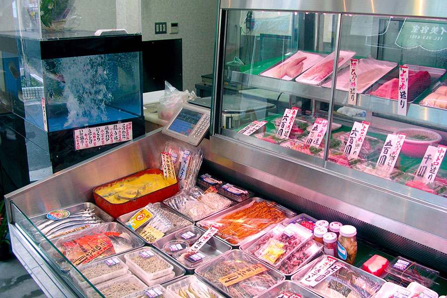 鮮魚店用活魚水槽・冷蔵ショーケース